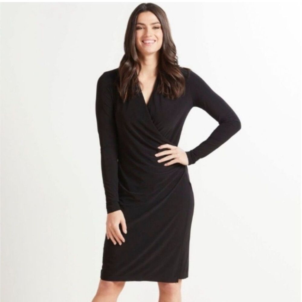 Norma Kamali Ruched Side Faux Wrap Dress 12-14